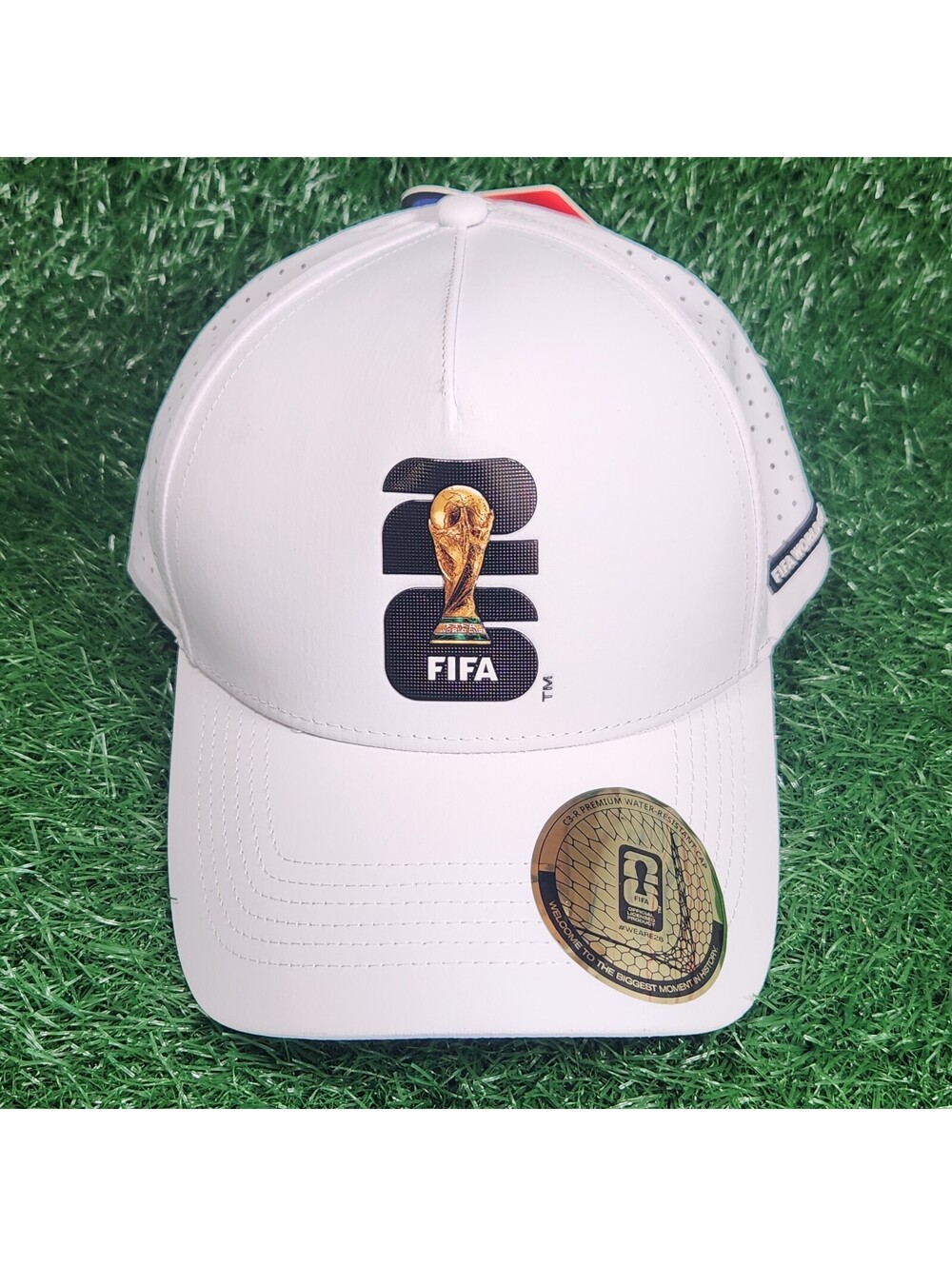 2026 FIFA World Cup Trucker Trophy White Snapback Water Resistant Soccer Hat Cap